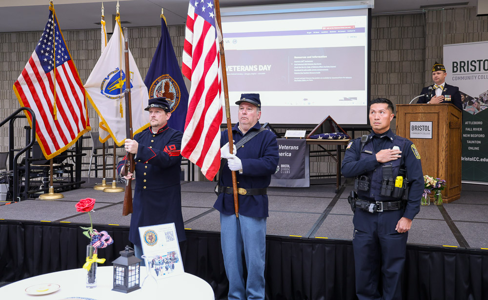Presenting the colors at Bristol Community College's Veterans Day Ceremony.